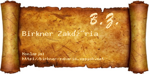 Birkner Zakária névjegykártya